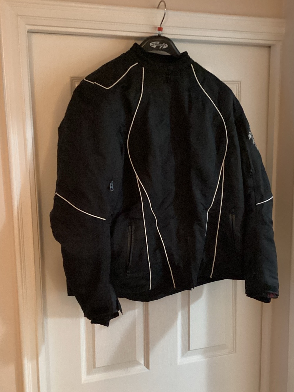 Joe Rocket Black Motorcycle Jacket with White Piping